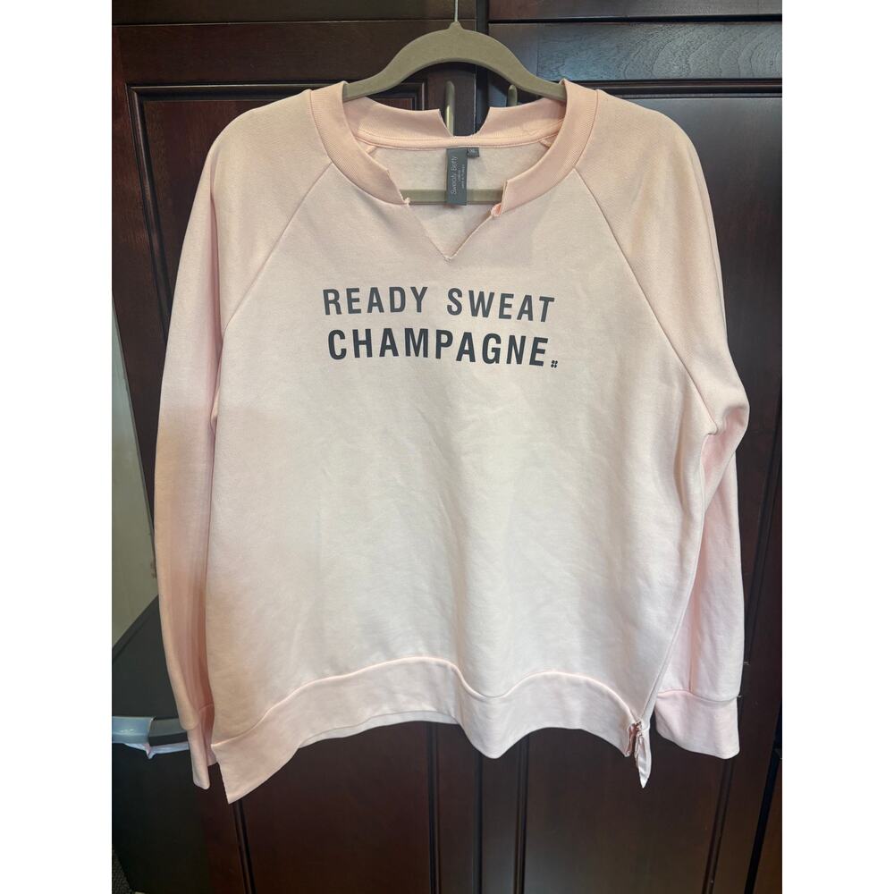 Sweaty Betty "Ready to Sweat Champagne" Pink Crewneck Size XL Modified